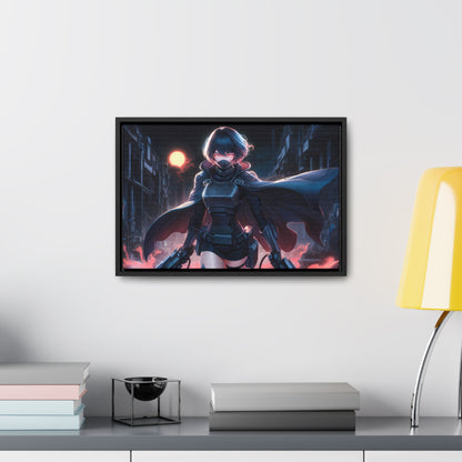 "Nightblade: The Cyberpunk Vigilante" - Gallery Canvas Wraps, Horizontal Frame