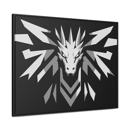 "Silver Dragon Crest" - Gallery Canvas Wraps, Horizontal Frame