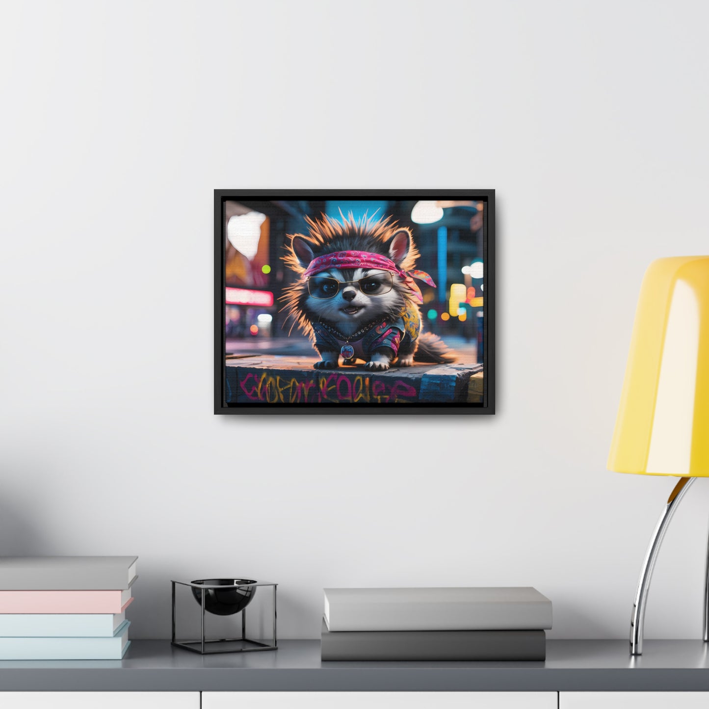 Rebel Pup on the Streets - Gallery Canvas Wraps, Horizontal Frame