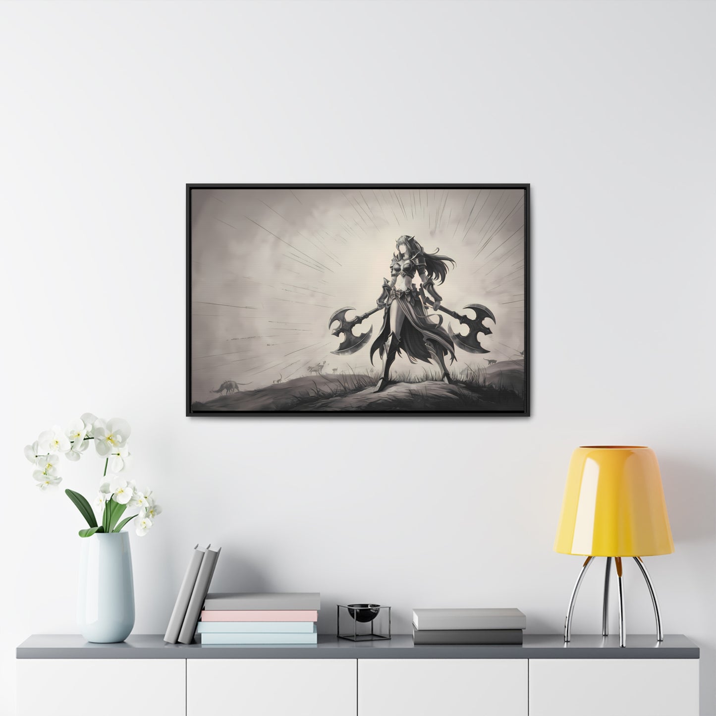 Warrior of the Twilight Plains - Gallery Canvas Wraps, Horizontal Frame