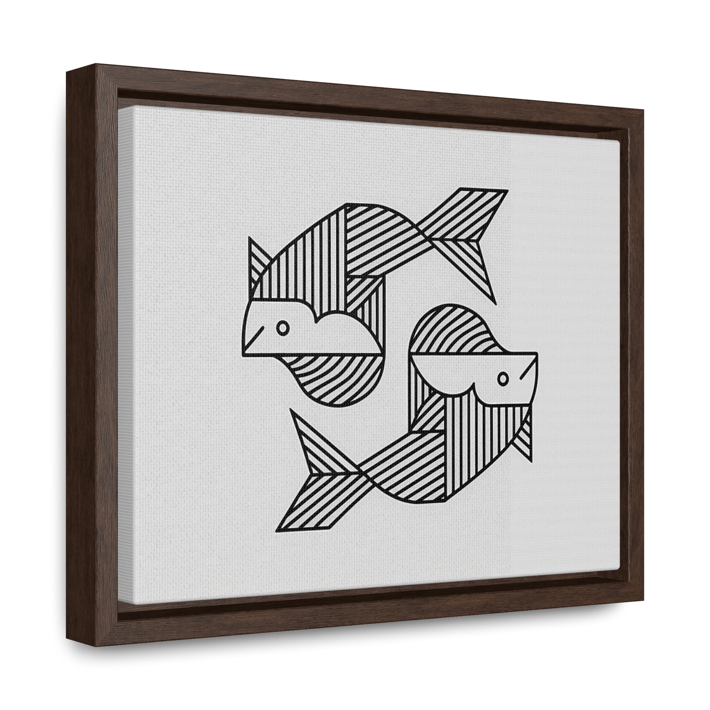 Pisces in Geometric Harmony - Gallery Canvas Wraps, Horizontal Frame