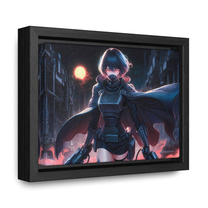 "Nightblade: The Cyberpunk Vigilante" - Gallery Canvas Wraps, Horizontal Frame