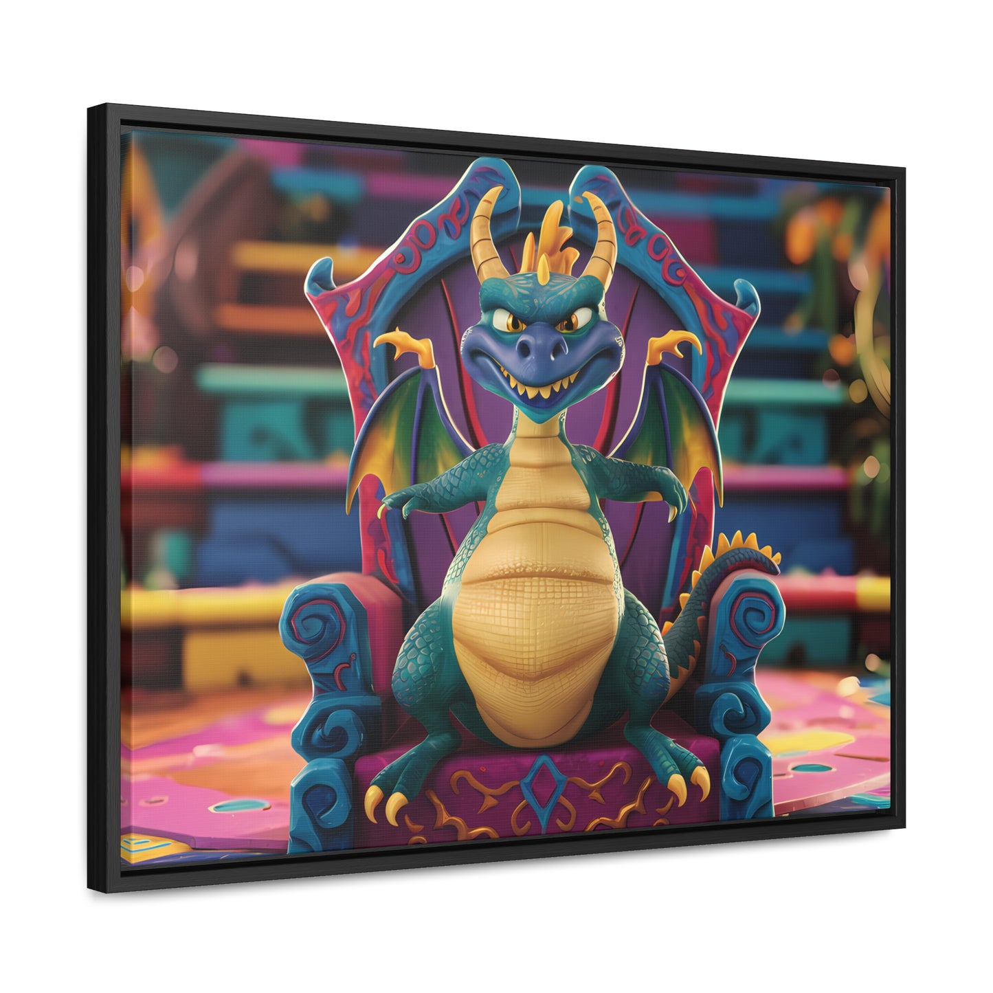 Dragon King on His Throne - Gallery Canvas Wraps, Horizontal Frame