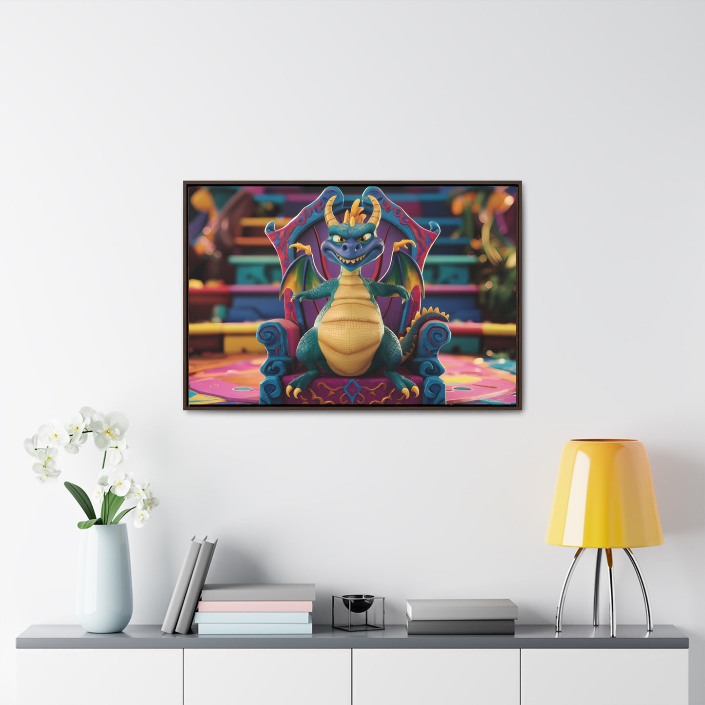 Dragon King on His Throne - Gallery Canvas Wraps, Horizontal Frame