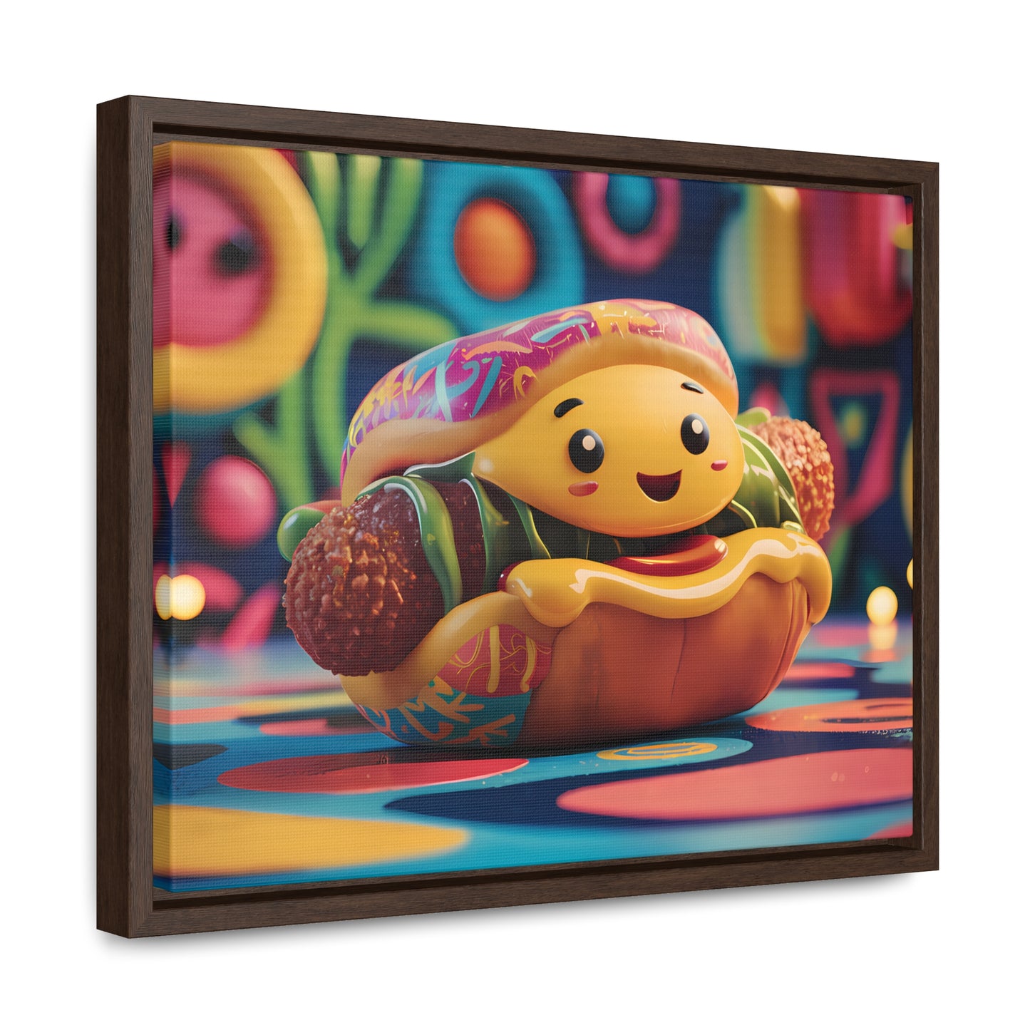 Cheerful Burger Adventure - Gallery Canvas Wraps, Horizontal Frame