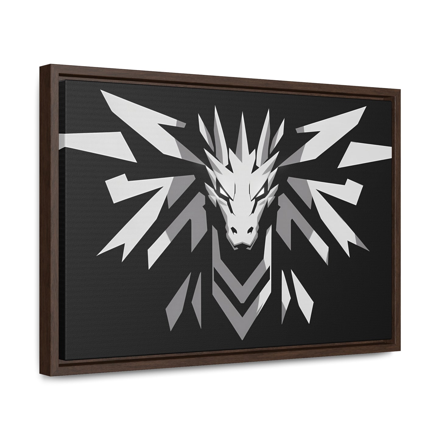 "Silver Dragon Crest" - Gallery Canvas Wraps, Horizontal Frame