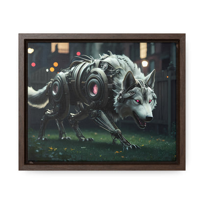 Cyber Wolf Sentinel - Gallery Canvas Wraps, Horizontal Frame