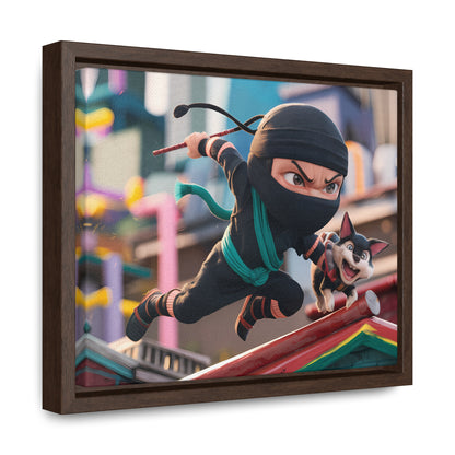 "Ninja and the Fearless Pup" - Gallery Canvas Wraps, Horizontal Frame