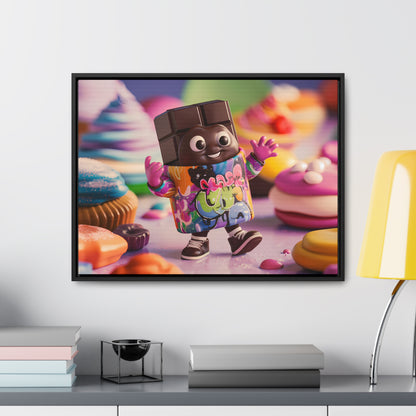 "Choco-Buddy's Sweet Adventure" - Gallery Canvas Wraps, Horizontal Frame