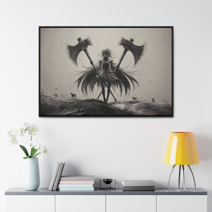 "Abyssal Valkyrie" - Gallery Canvas Wraps, Horizontal Frame