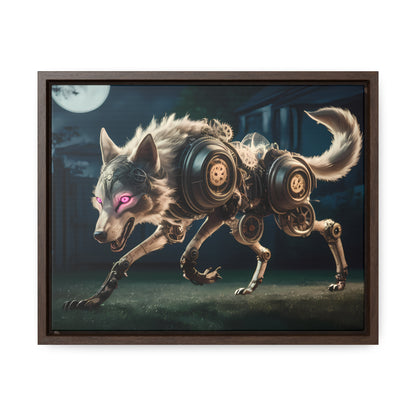 Cyberwolf Under the Moon - Gallery Canvas Wraps, Horizontal Frame