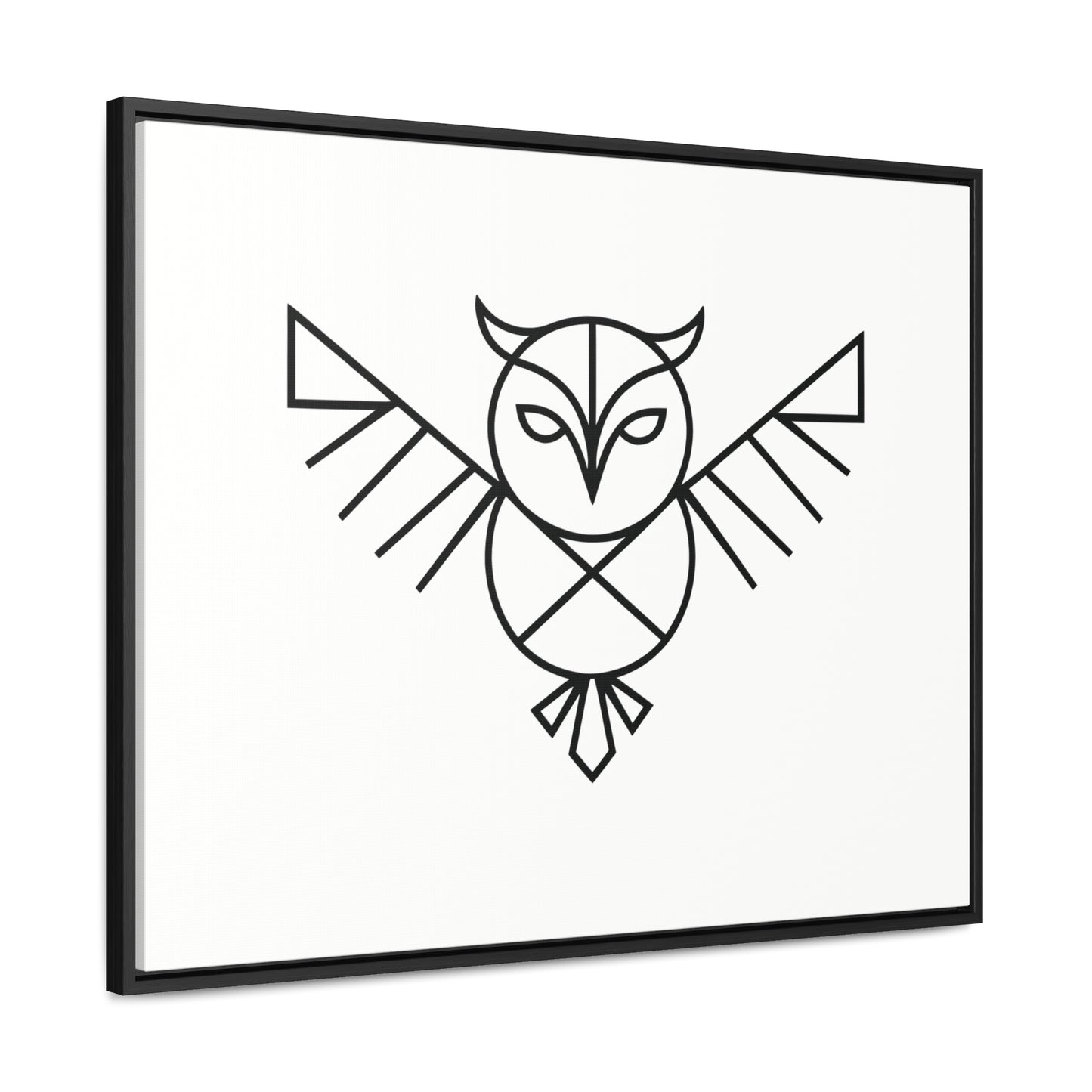 Geometric Owl Symbol - Gallery Canvas Wraps, Horizontal Frame