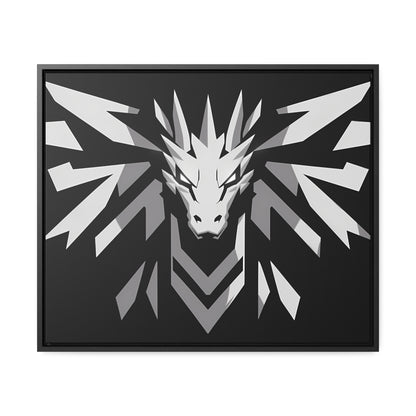 "Silver Dragon Crest" - Gallery Canvas Wraps, Horizontal Frame