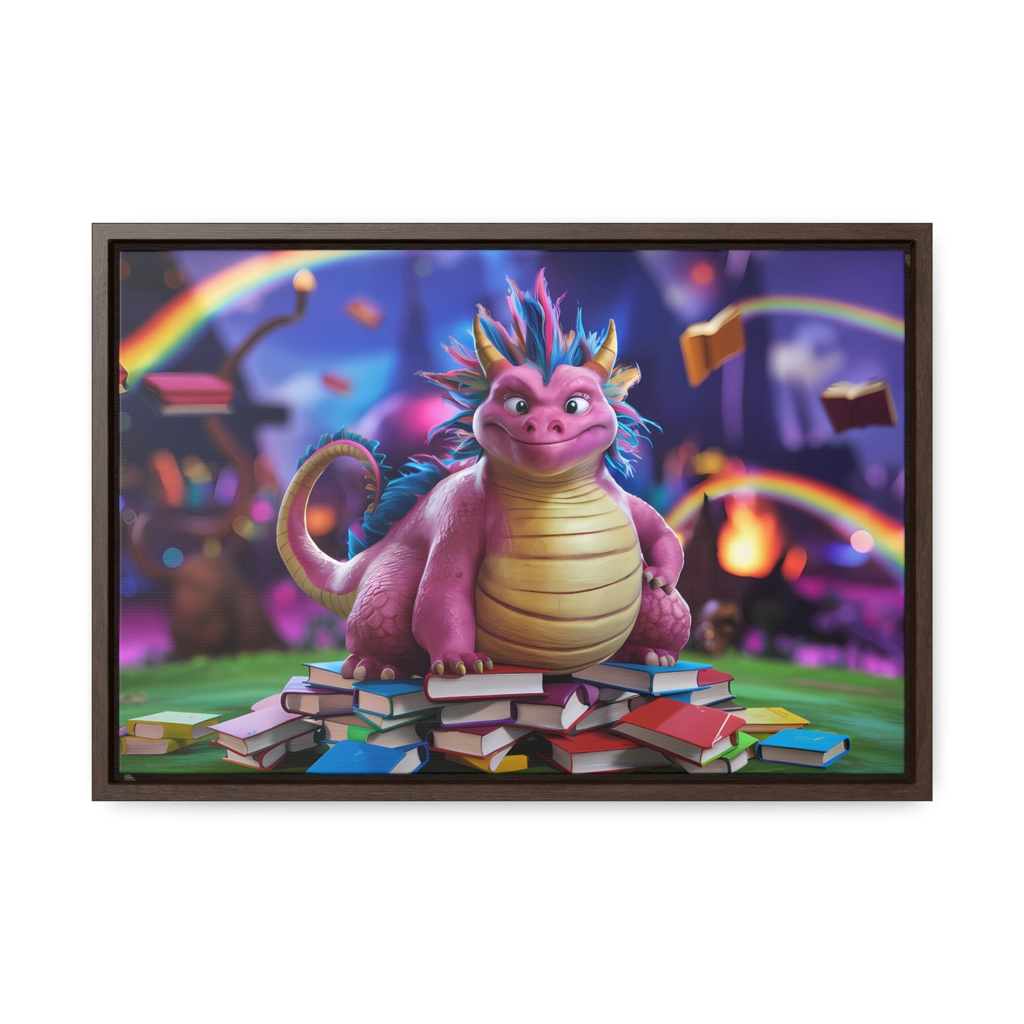 "Guardian of the Magical Library" - Gallery Canvas Wraps, Horizontal Frame