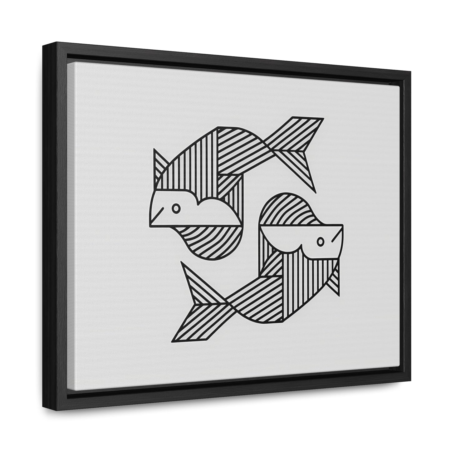 Pisces in Geometric Harmony - Gallery Canvas Wraps, Horizontal Frame