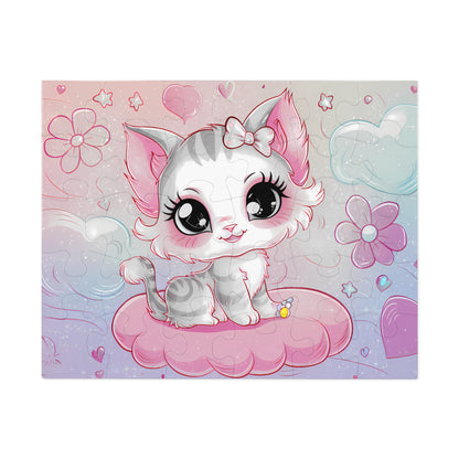 Dreamy Kitten on a Cloud - Jigsaw Puzzle (30, 110, 252, 500,1000-Piece)