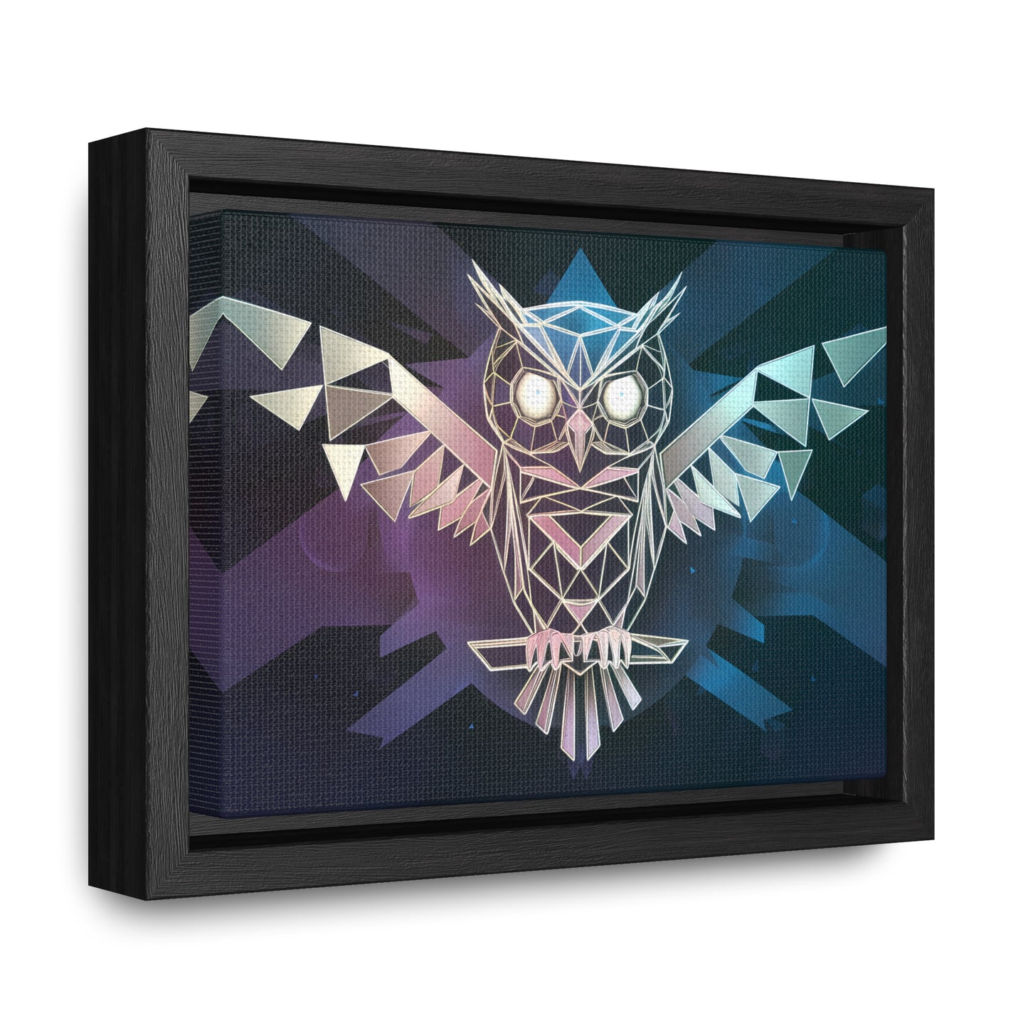 "Geometric Owl of Wisdom" - Gallery Canvas Wraps, Horizontal Frame