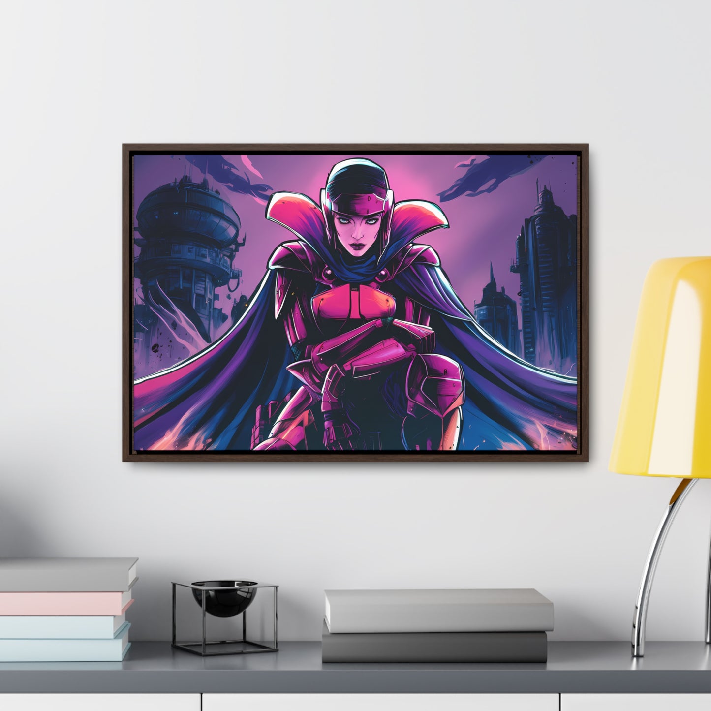 Guardian of the Neon Empire - Gallery Canvas Wraps, Horizontal Frame