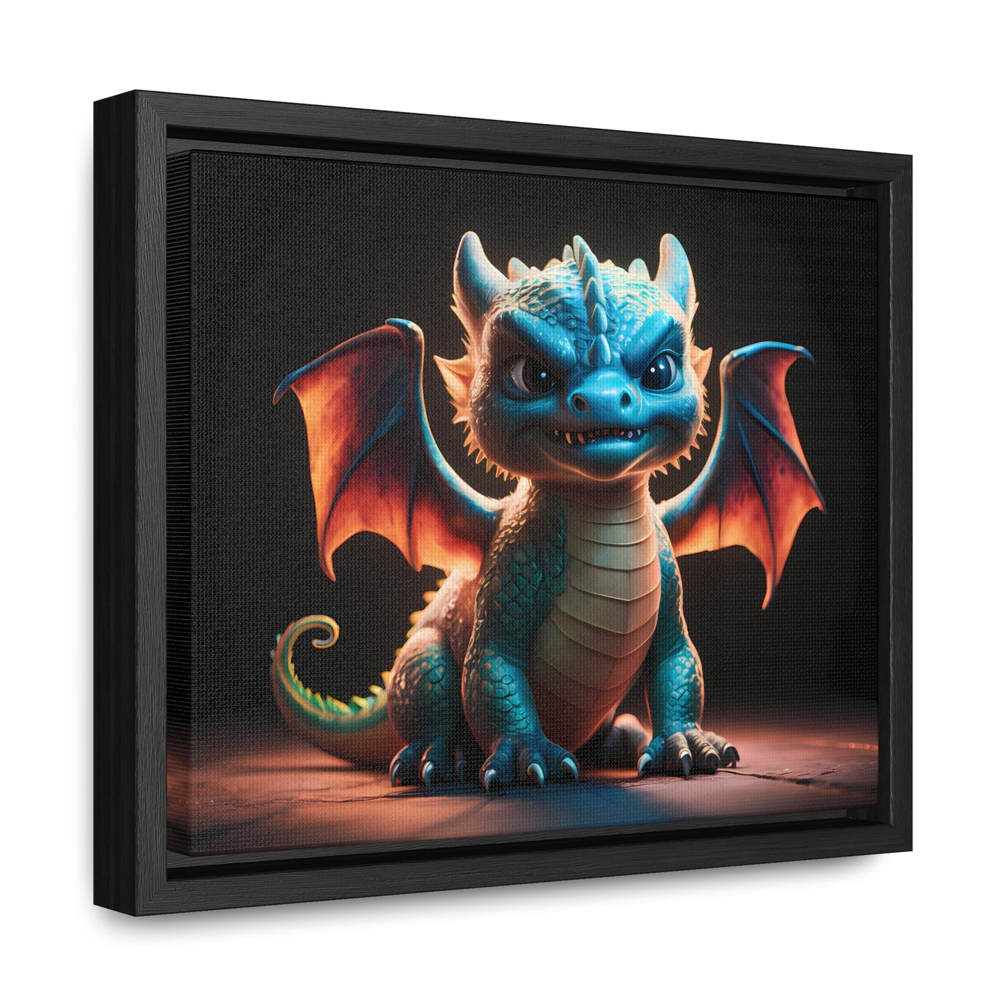 Fierce Baby Dragon Guardian - Gallery Canvas Wraps, Horizontal Frame