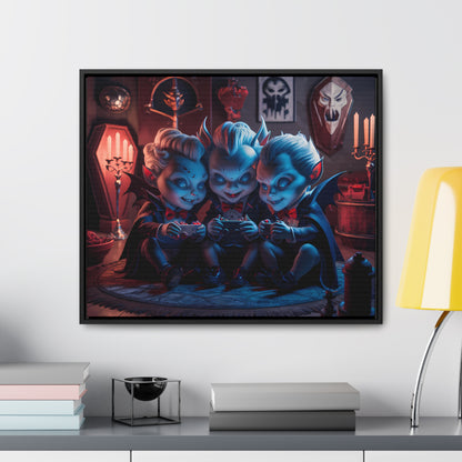 "Night of the Gaming Vampires" - Gallery Canvas Wraps, Horizontal Frame