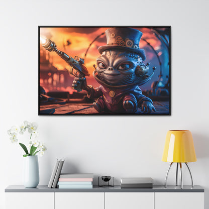 "Clockwork Gunslinger at Dusk" - Gallery Canvas Wraps, Horizontal Frame