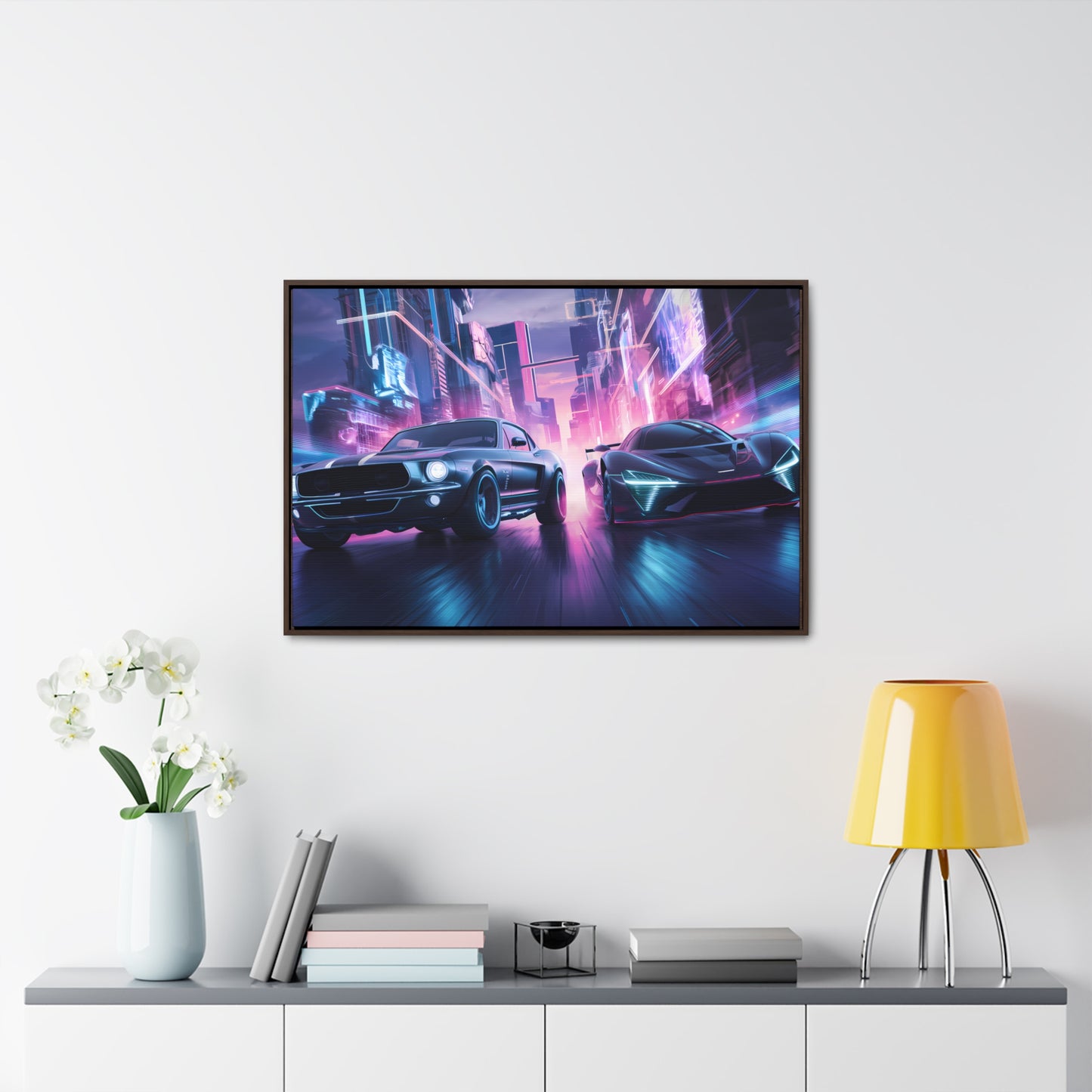 Neon Speed Duel - Gallery Canvas Wraps, Horizontal Frame