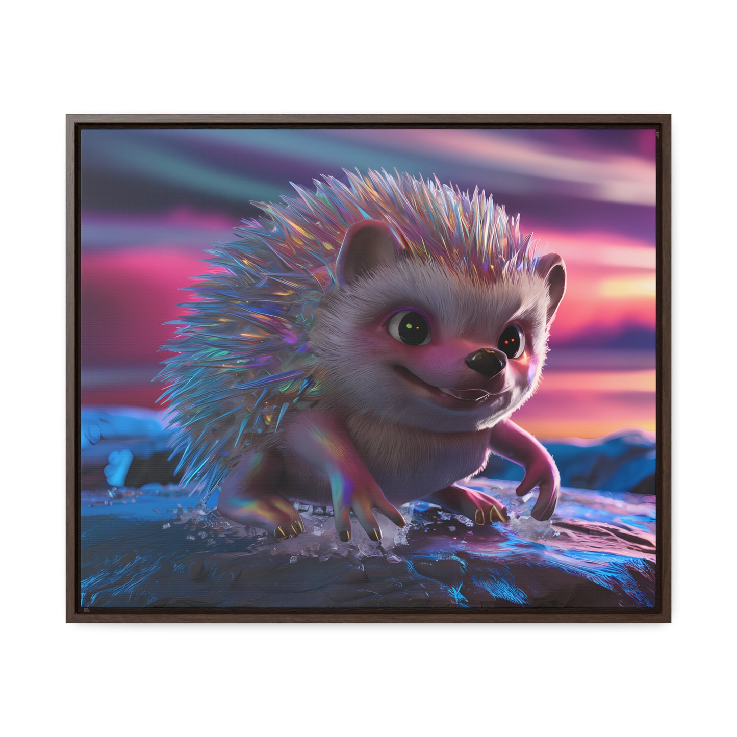 Prismatic Hedgehog at Dusk - Gallery Canvas Wraps, Horizontal Frame