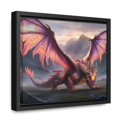 "The Arcane Guardian of the Crimson Peaks" - Gallery Canvas Wraps, Horizontal Frame