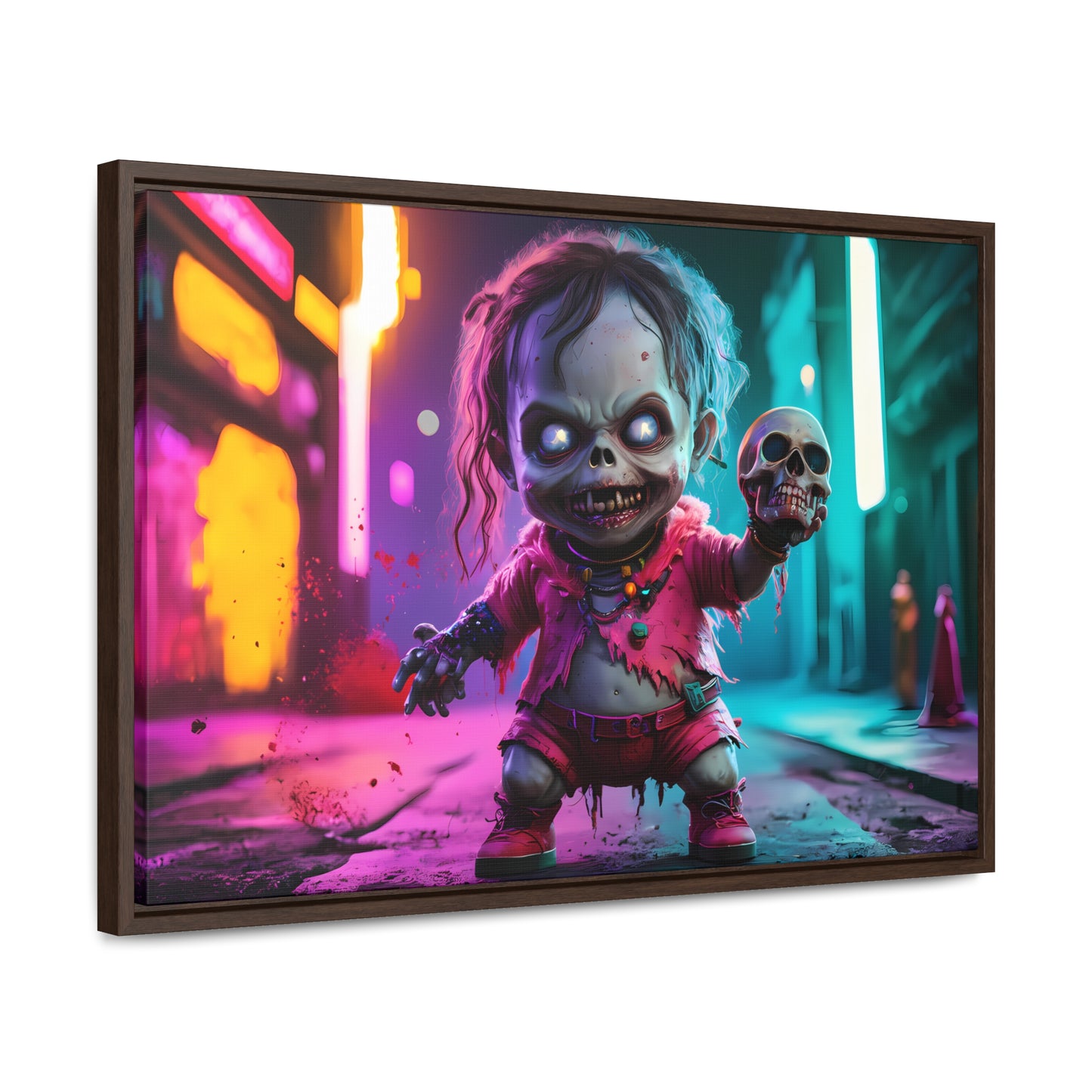 Nightmare in Neon City - Gallery Canvas Wraps, Horizontal Frame