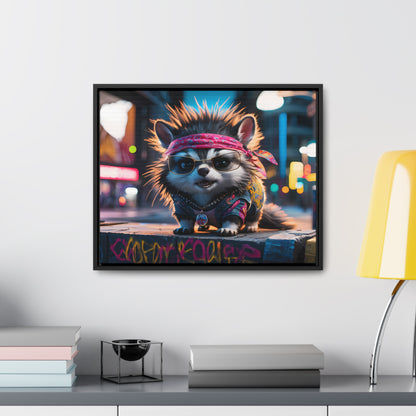 Rebel Pup on the Streets - Gallery Canvas Wraps, Horizontal Frame