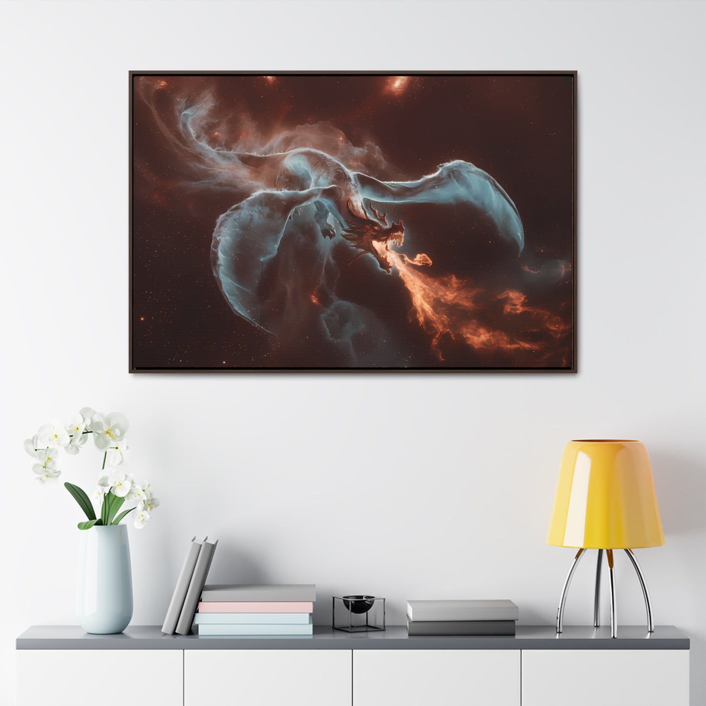 Celestial Inferno Dragon - Gallery Canvas Wraps, Horizontal Frame