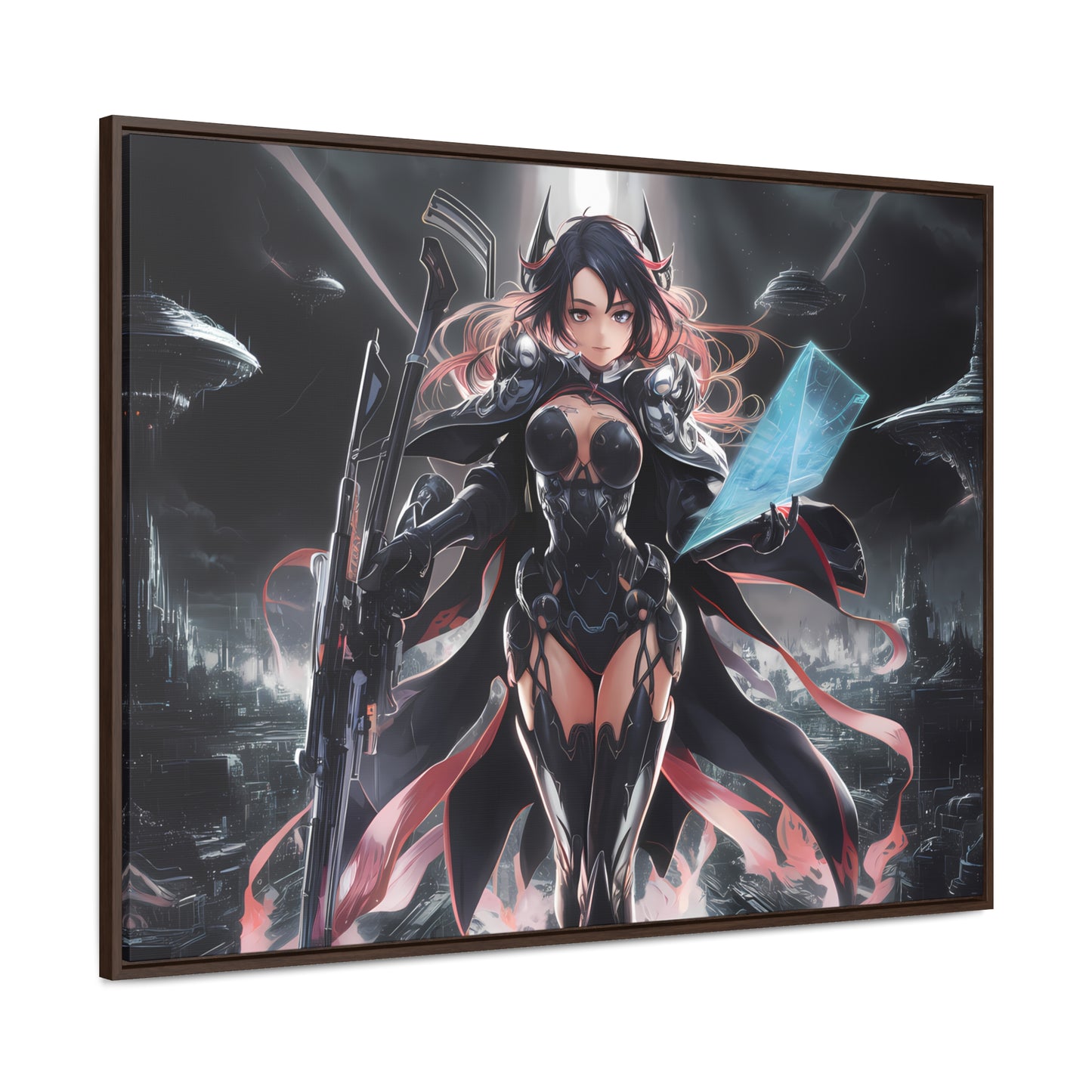 The Sentinel of Neon Skies - Gallery Canvas Wraps, Horizontal Frame