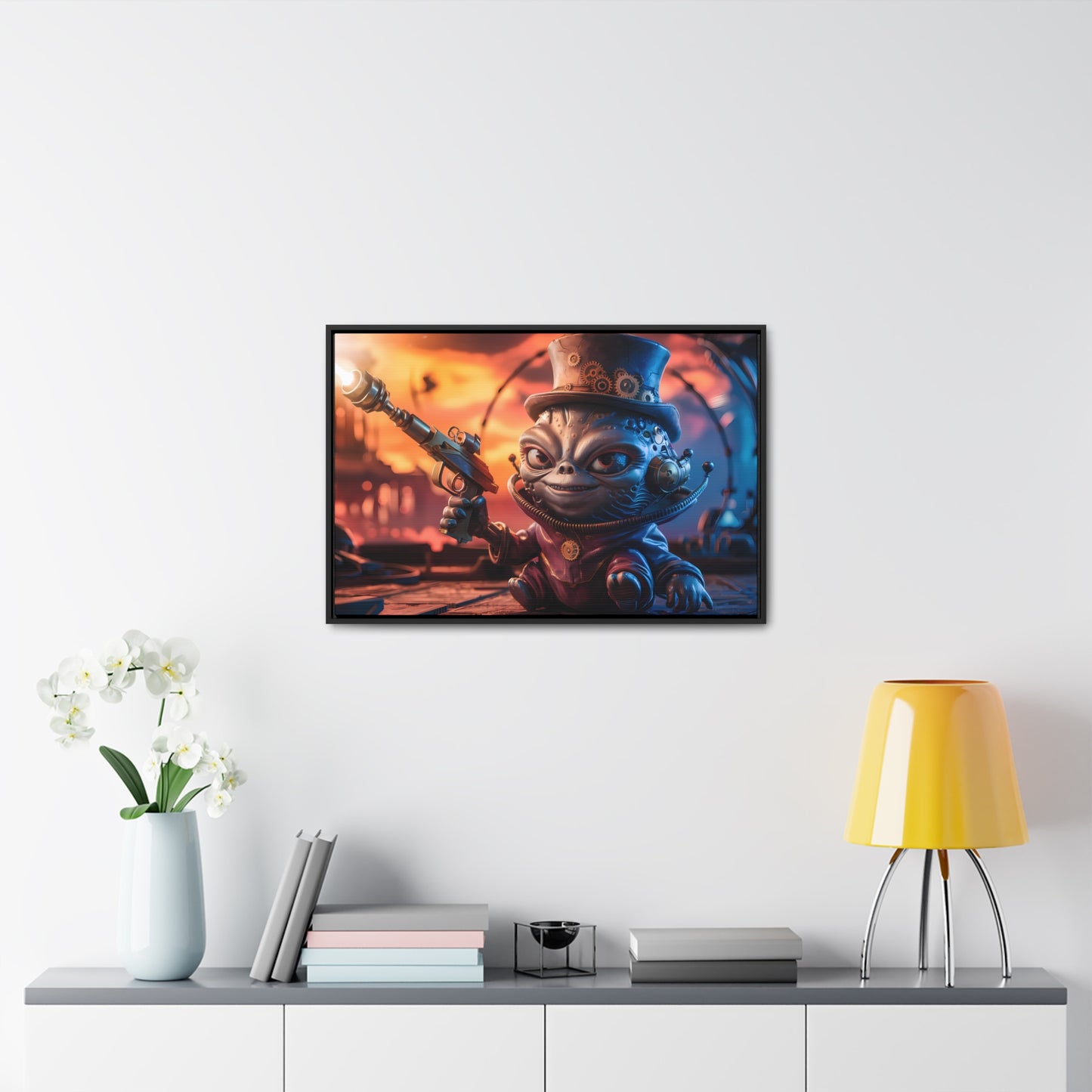 "Clockwork Gunslinger at Dusk" - Gallery Canvas Wraps, Horizontal Frame