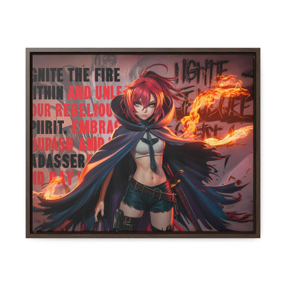 Rebel Flame Warrior - Gallery Canvas Wraps, Horizontal Frame