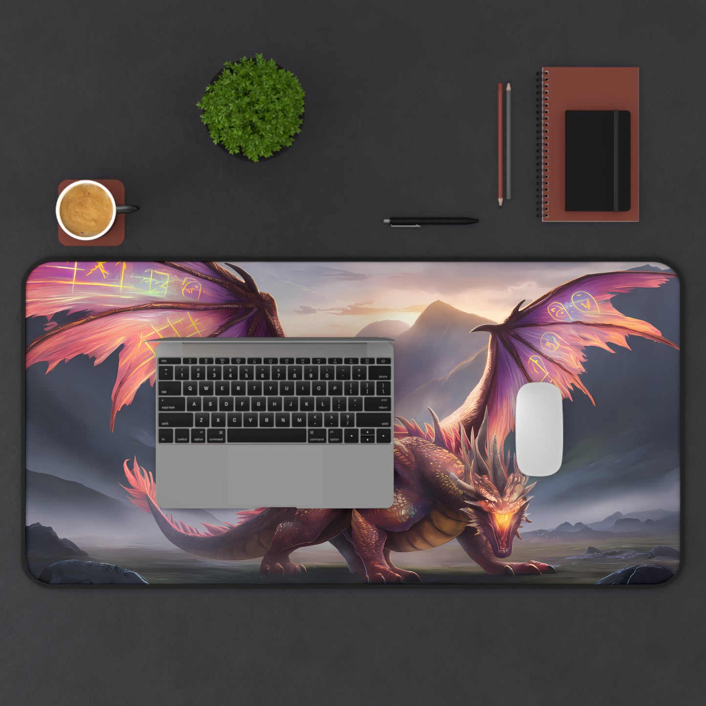 Wings of the Arcane Dawn - Desk Mat