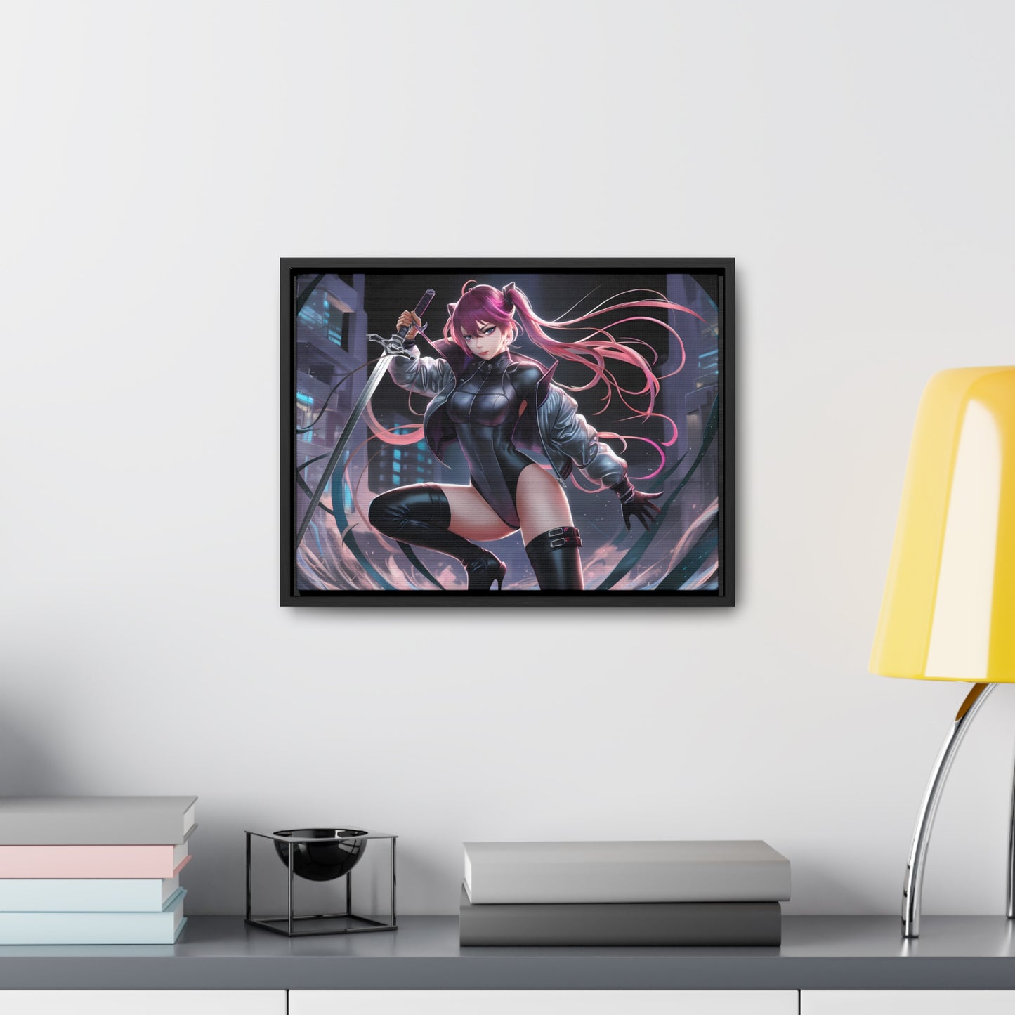 Blade of the Neon Night - Gallery Canvas Wraps, Horizontal Frame