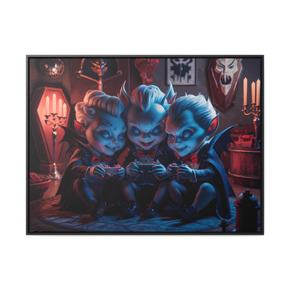 "Night of the Gaming Vampires" - Gallery Canvas Wraps, Horizontal Frame