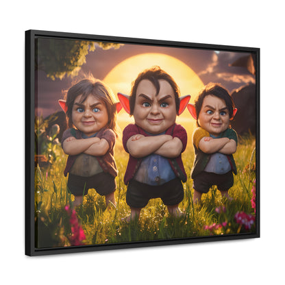 The Mischievous Trio at Sunset - Gallery Canvas Wraps, Horizontal Frame