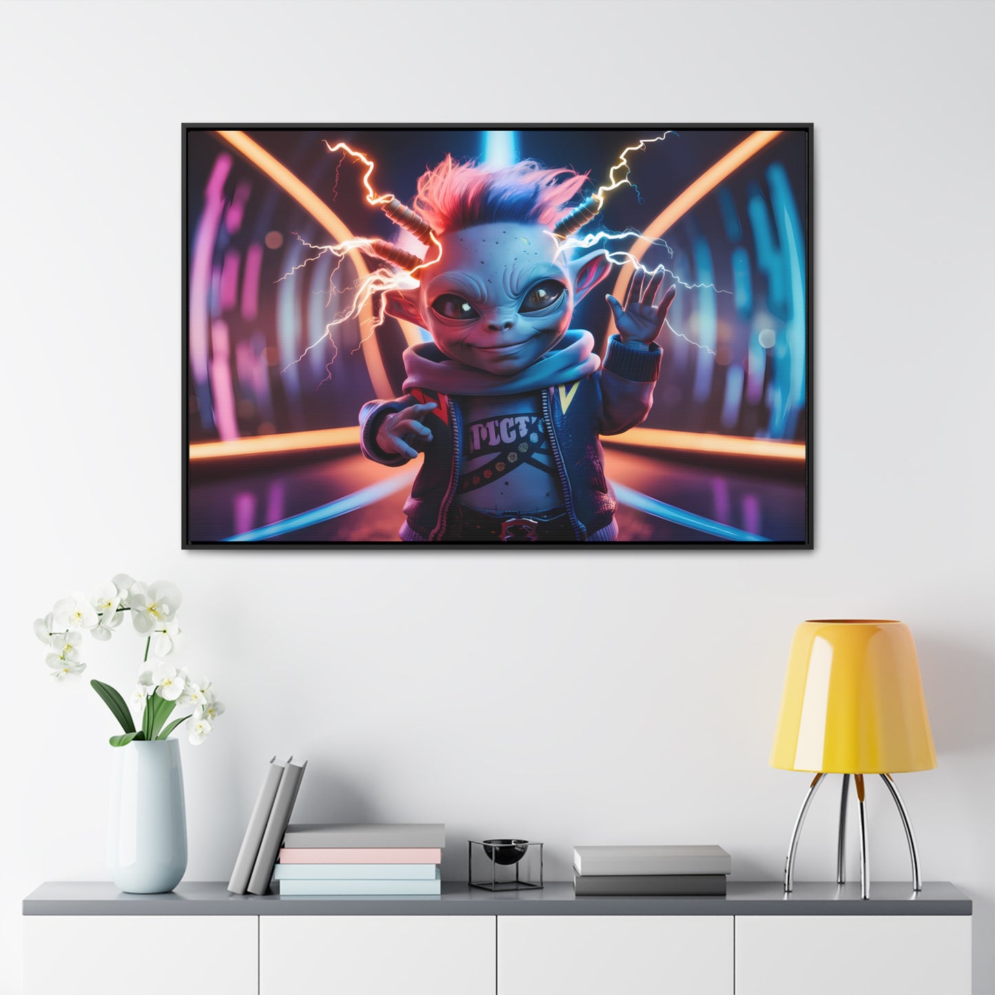 "Neon Spark" - Gallery Canvas Wraps, Horizontal Frame