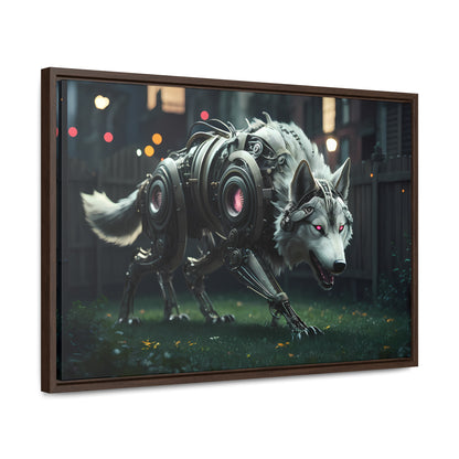 Cyber Wolf Sentinel - Gallery Canvas Wraps, Horizontal Frame