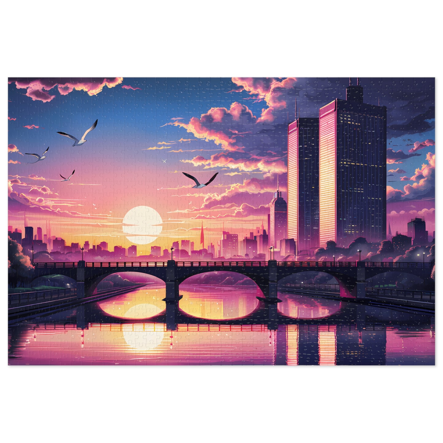 Twilight Serenity Over the City - Jigsaw Puzzle (30, 110, 252, 500,1000-Piece)