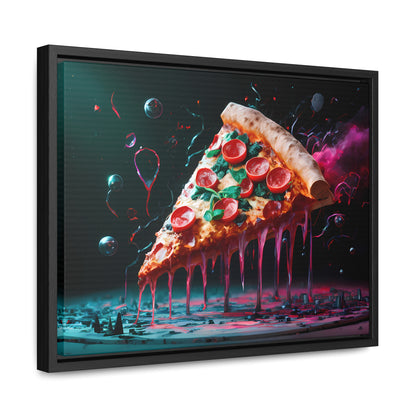 "Cosmic Slice of Pizza Bliss" - Gallery Canvas Wraps, Horizontal Frame