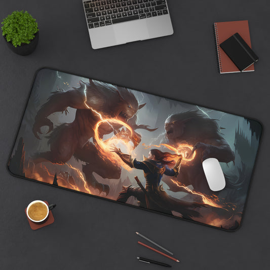 Fighting Fire Mage - Desk Mat