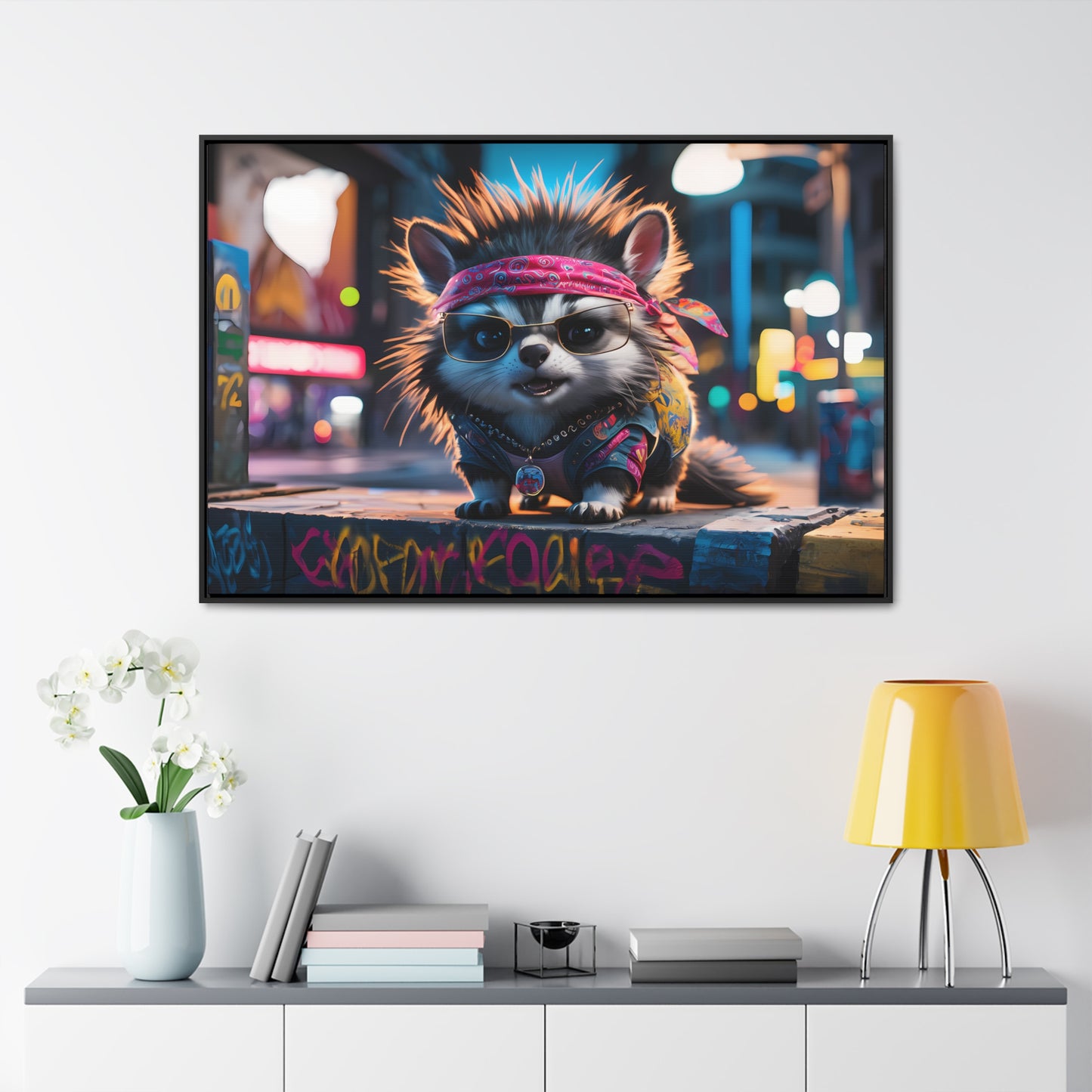 Rebel Pup on the Streets - Gallery Canvas Wraps, Horizontal Frame