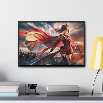 "Crimson Empress: Battle's Edge" - Gallery Canvas Wraps, Horizontal Frame