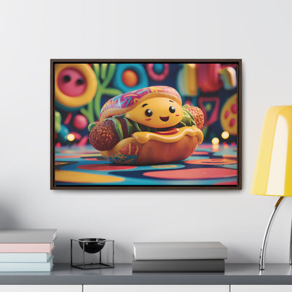 Cheerful Burger Adventure - Gallery Canvas Wraps, Horizontal Frame