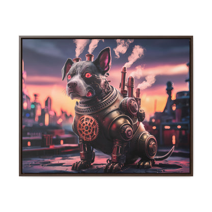 Cyber Canine: Steampunk Sentinel - Gallery Canvas Wraps, Horizontal Frame