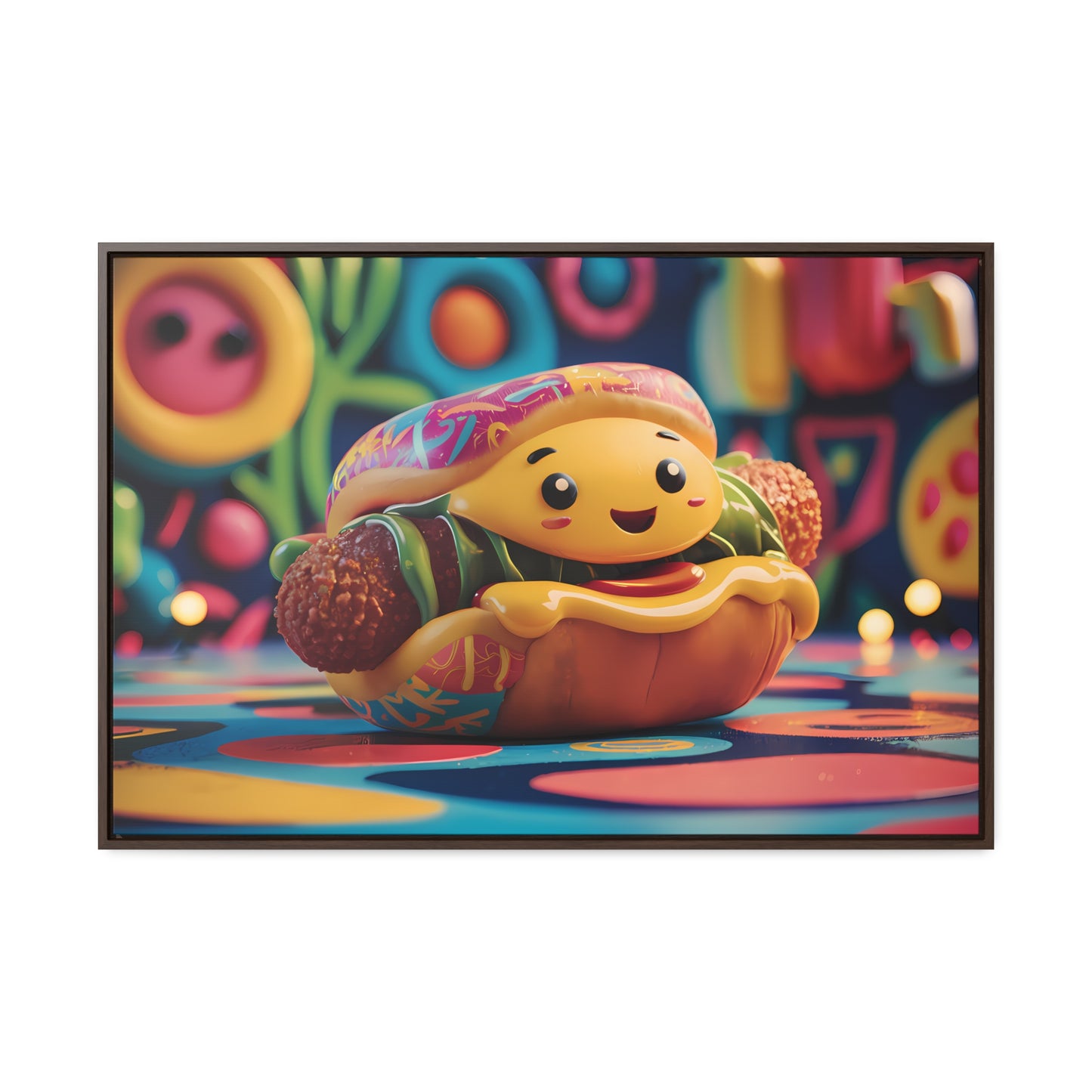 Cheerful Burger Adventure - Gallery Canvas Wraps, Horizontal Frame