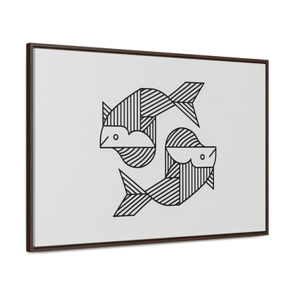 Pisces in Geometric Harmony - Gallery Canvas Wraps, Horizontal Frame