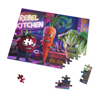 "Veggie Vendetta: Rebel Kitchen" - Jigsaw Puzzle (30, 110, 252, 500,1000-Piece)